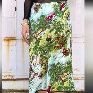 Vintage Gap countryside silk midi slip skirt size medium